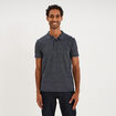 Polo slim manches courtes stretch bleu marine homme