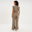 Combinaison pantalon lin m&eacute;lang&eacute; vert kaki femme