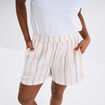 Short taille élastiquée gaze de coton ecru femme