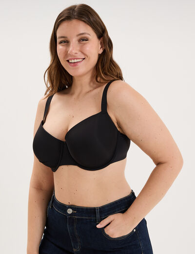 Soutien-gorge corbeille noir femme grande taille