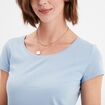 T-shirt coton col rond manches courtes bleu clair femme