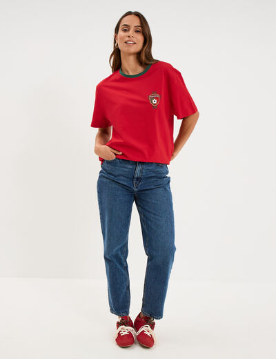 T-shirt maillot de football Portugal rouge mixte