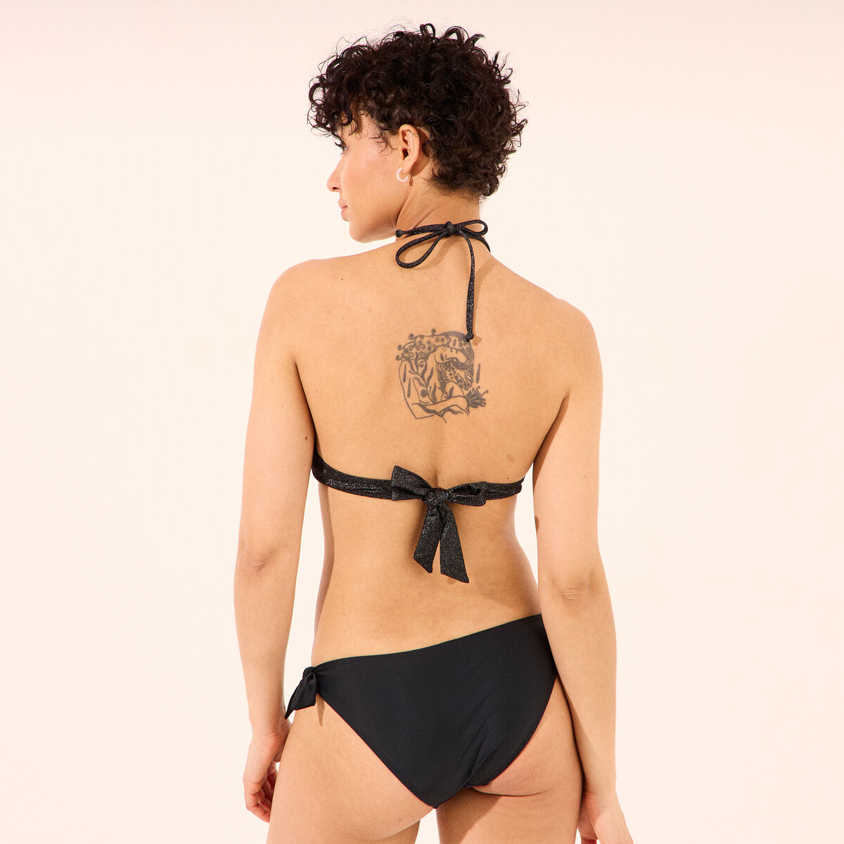 Haut de maillot de bain bandeau noir femme