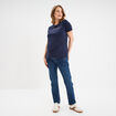 T-shirt manches courtes allaitement bleu marine femme maternit&eacute;