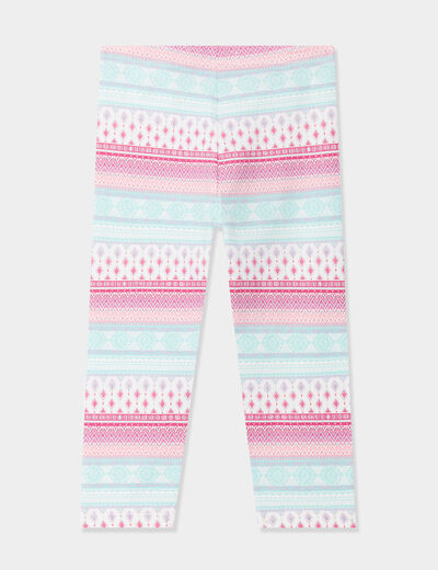 Legging 3/4 élastiqué coton blanc fille