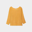 Pull manches longues jaune moutarde femme