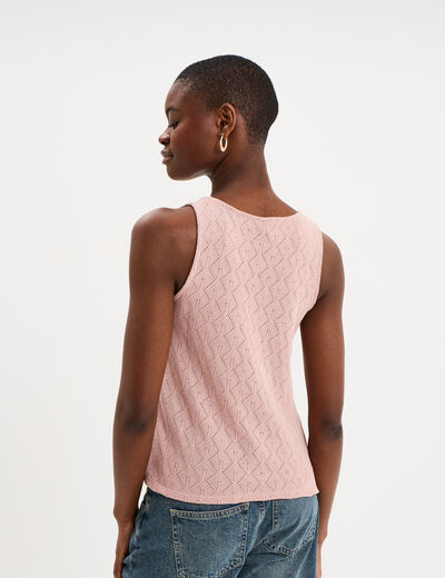 D&eacute;bardeur d&eacute;tails ajour&eacute;s rose poudr&eacute;e femme