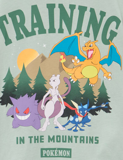 T-shirt manches courtes coton Pok&eacute;mon vert gar&ccedil;on