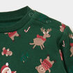 Sweat coton col rond No&euml;l vert b&eacute;b&eacute; gar&ccedil;on