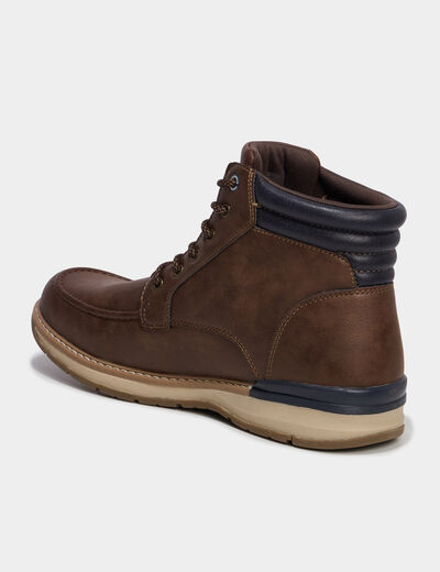 Bottines avec lacets marron homme