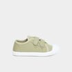Baskets toile bout renforc&eacute; &agrave; scratchs vert gar&ccedil;on