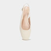 Ballerines slingback bouts carrés blanc femme