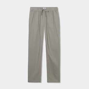 Pantalon droit 7/8ème lin mélangé vert kaki femme