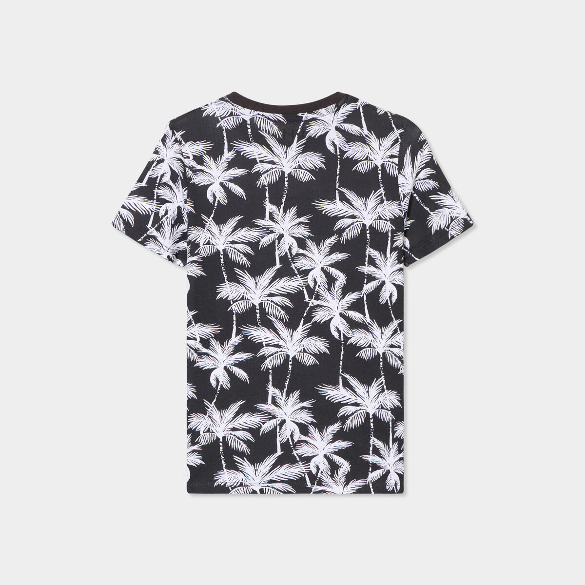 T-shirt manches courtes coton noir gar&ccedil;on