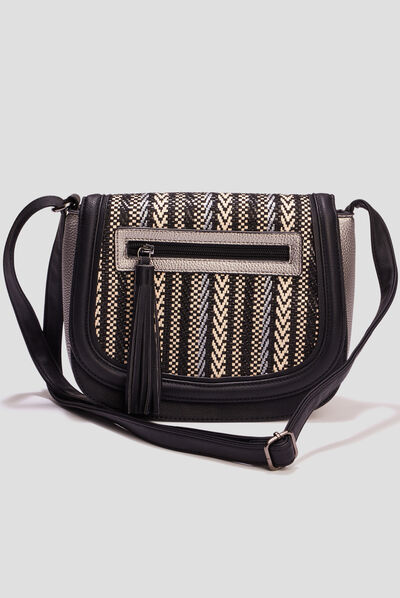 Sac besace arrondi sable femme