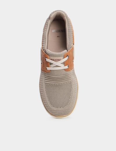 Chaussure bateau lacets et oeillets gris homme