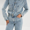 Combinaison pantalon en jean coton denim double stone femme
