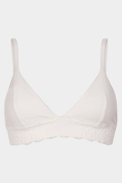 Soutien-gorge triangle padded amovibles blanc femme