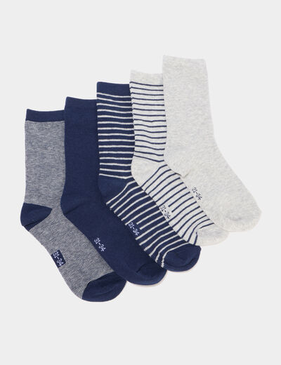 Lot 5 paires chaussettes gris gar&ccedil;on