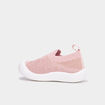 Chaussons tricot à semelle souple rose bébé fille
