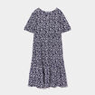 Robe longue trapèze manches ballons bleu marine fille