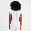 Blouse sans manches col tunisien coton blanc femme
