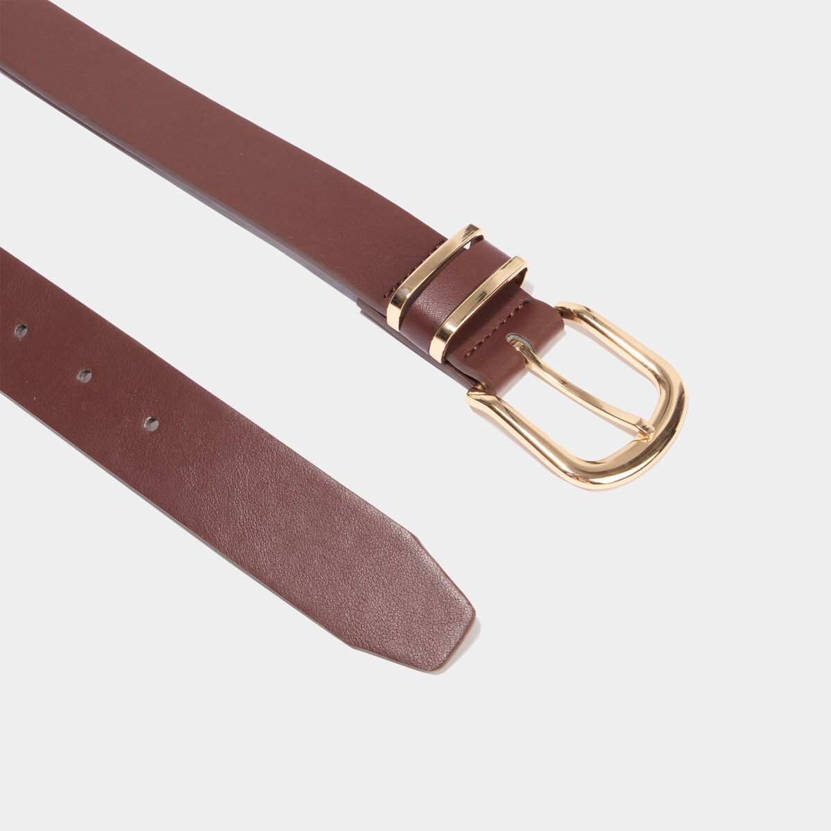 Ceinture avec boucle marron fonc&eacute; femme