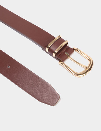 Ceinture avec boucle marron fonc&eacute; femme