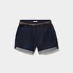 Short chino mom en jean ceintur&eacute; denim brut femme