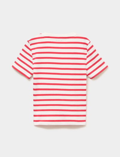 T-shirt marini&egrave;re manches courtes ecru fille