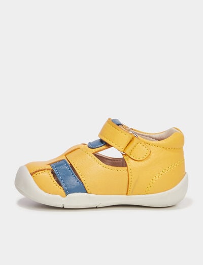 Sandales Kickers Wasabou jaune bébé garçon