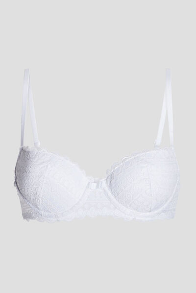 Soutien-gorge corbeille en dentelle blanc femme