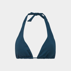 Haut de maillot de bain multipositions bleu pétrole femme