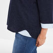 Pull effet 2-en-1 avec manches 3/4 bleu marine femme grande taille