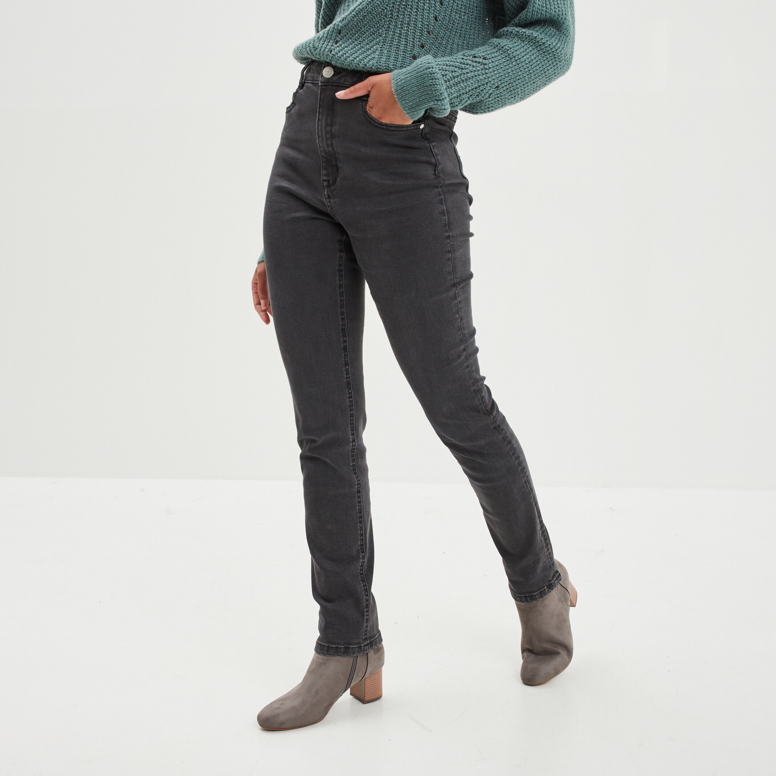 Jean noir taille haute pas cher shop