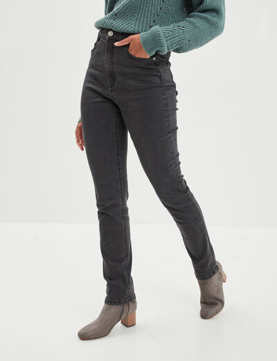 Jeans slim taille haute Creeks denim noir femme