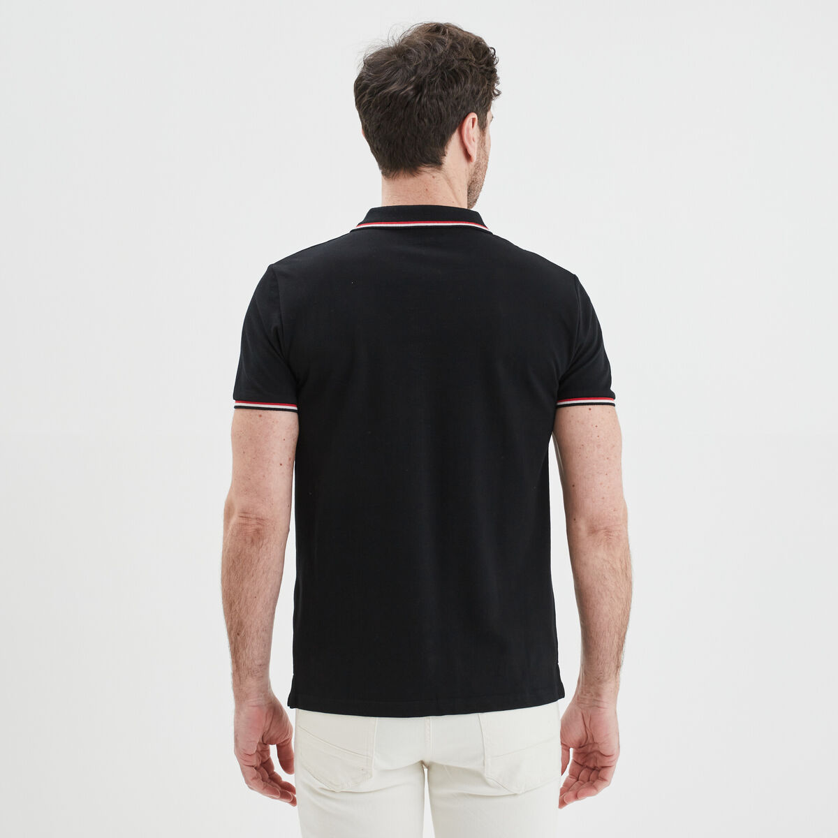 Polo avec broderie poitrine coton Creeks noir homme