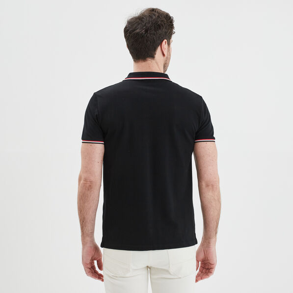 Polo avec broderie poitrine coton Creeks noir homme