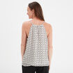 Blouse encolure américaine ecru femme