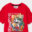 T-shirt manches courtes One Piece rouge garçon