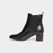 Bottines à talons aspect croco noir femme