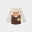 Pull &eacute;paule boutonn&eacute;e manches longues marron fonc&eacute; b&eacute;b&eacute; gar&ccedil;on