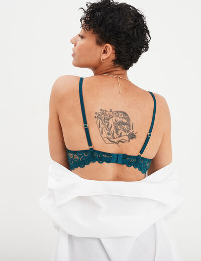 Soutien-gorge forme corbeille vert canard femme