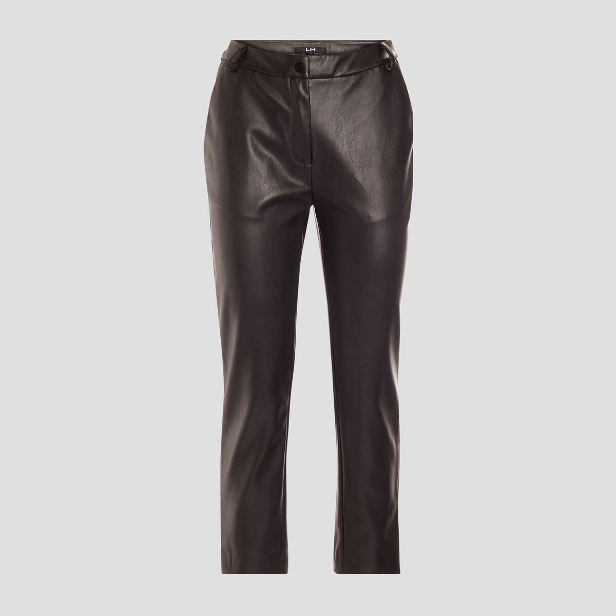 Pantalon ajusté 7/8 ème simili cuir noir femme