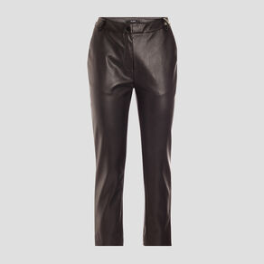 Pantalon ajusté 7/8 ème simili cuir noir femme