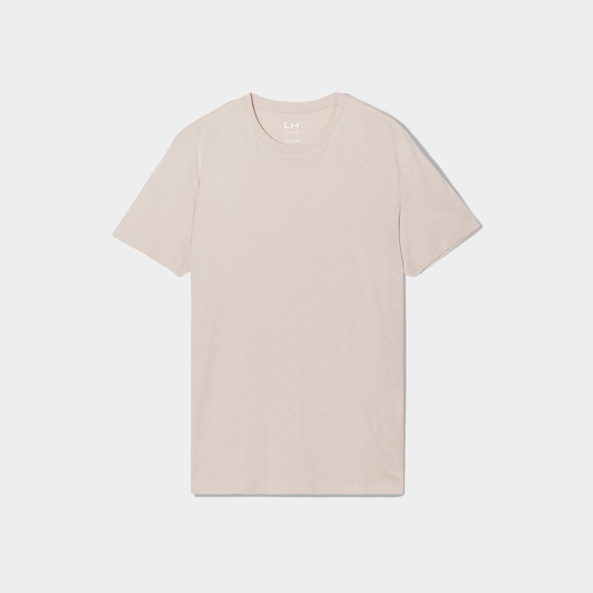 T-shirt droit en coton manches courtes gris clair homme