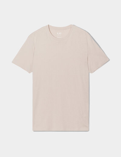 T-shirt droit en coton manches courtes gris clair homme