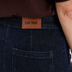 Jean large cropped &agrave; pont taille haute denim brut femme