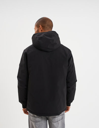 Blouson à capuche zippé noir homme