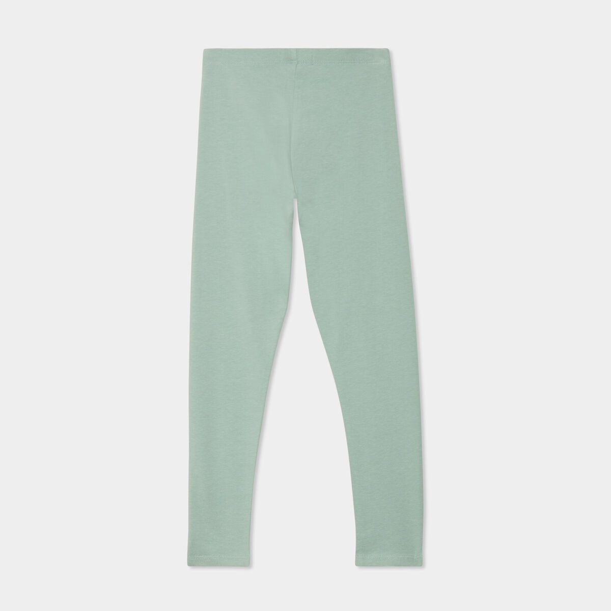 Legging long coton taille &eacute;lastiqu&eacute;e vert pastel fille